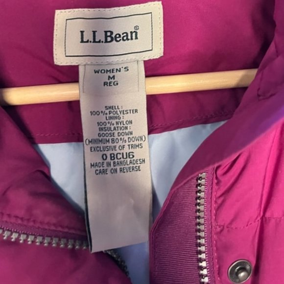 LL Bean Womens Medium Faux Fur Goose Down Insulated Hooded Puffer Parka Jacket - Picture 5 of 6